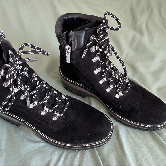 🩷JLO BLACK LACE UP WINTER ANKLE BOOTS COMBAT BOOTS TRENDING SIZE 8.5 - Picture 4 of 12